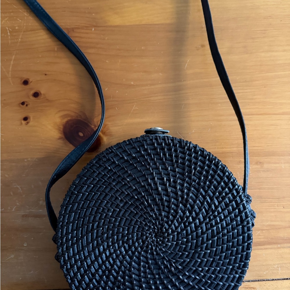 Black Woven Crossbody Bag